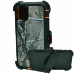 Premium Camo Heavy Duty Case with Clip for iPhone 14 6.1 (Tree Orange)